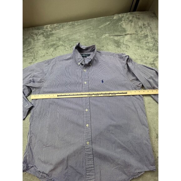 Ralph Lauren Blake Mens XL Purple Gingham Check Long Sleeve Button-Down Shirt - Picture 5 of 12